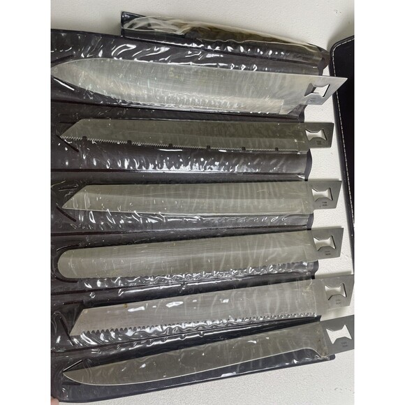 KERSHAW/KAI Blade-Trader model 1099 Wooden Handle, 6 Knives, case, papers. 1980s - Picture 4 of 9